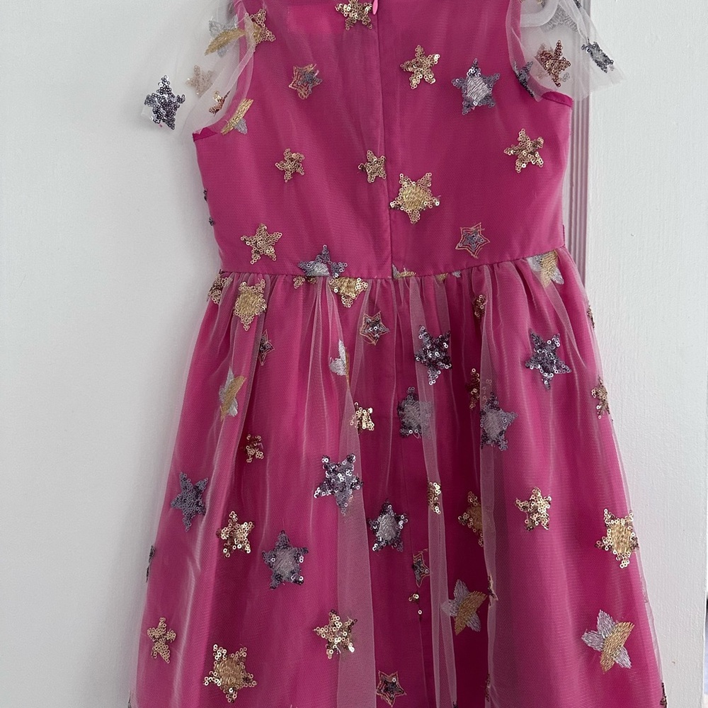 Pink Starry Kids Formal Dress